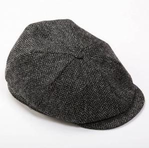 Tweed Cap 8 Piece Charcoal Herringbone – Carrick Mór